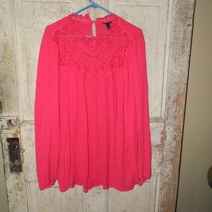 Torrid Crochet Lace Long Sleeve Blouse Size 3 (R-18)